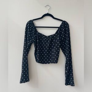 Polka dot long sleeve crop top from Wild Fable (Target) in size medium